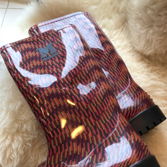 M by MISSONI Fire Stitch Rubber Rain Boots 36 - Picture 7 of 8